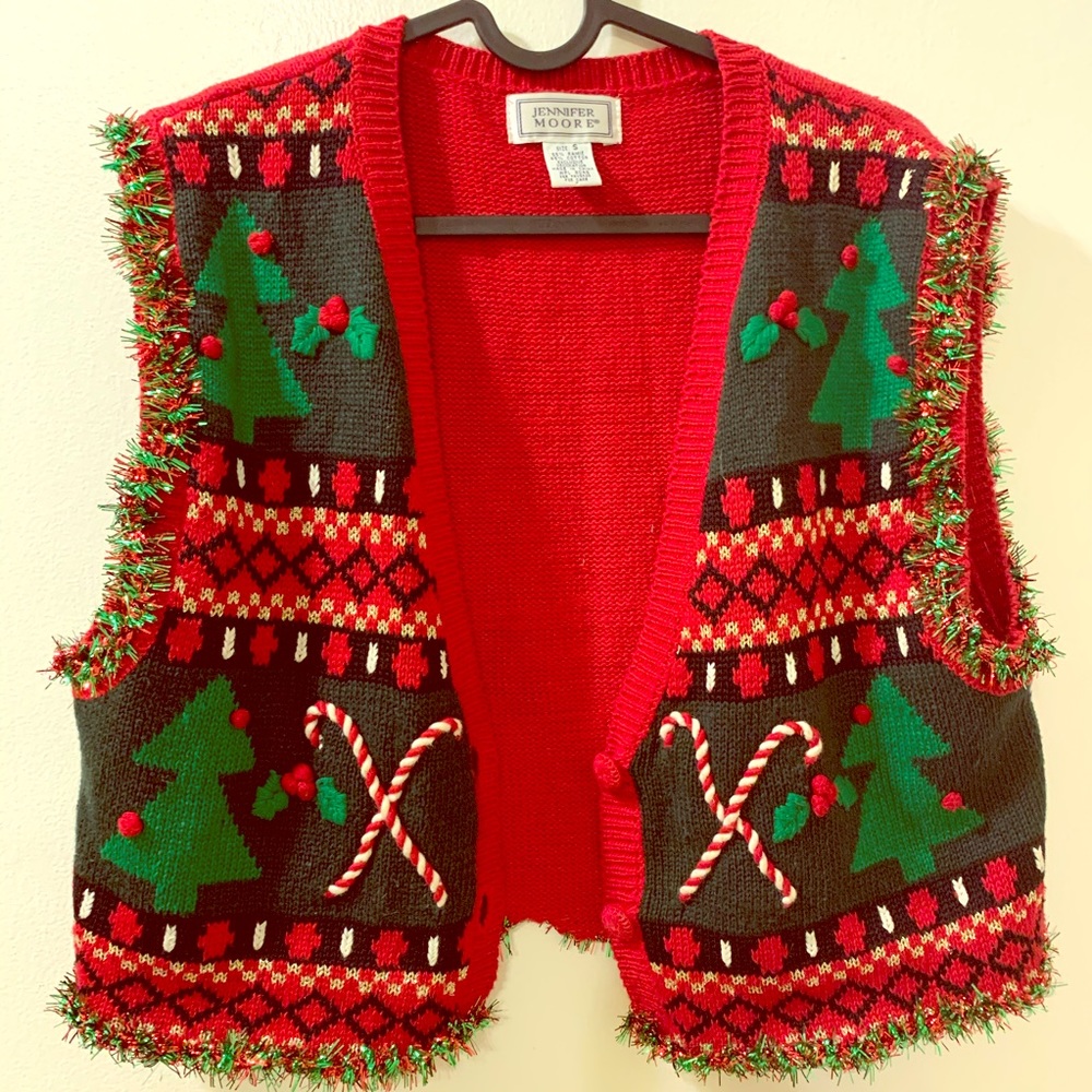 Cropped Christmas Sweater Vest